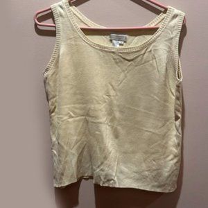 Coldwater Creek Yellow Sleeveless Knit Tank Top Sweater Vest Medium